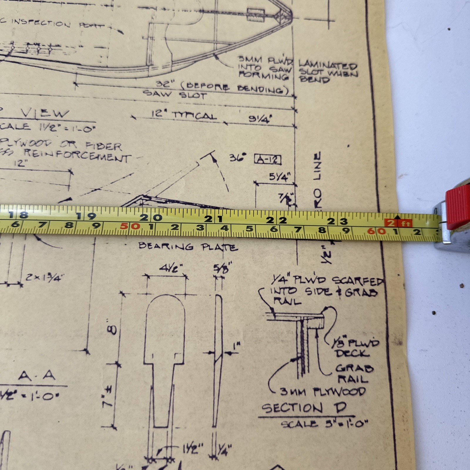 Vintage Blueprint International DN-60 Iceboat Gougeon Brothers Bay City Michigan