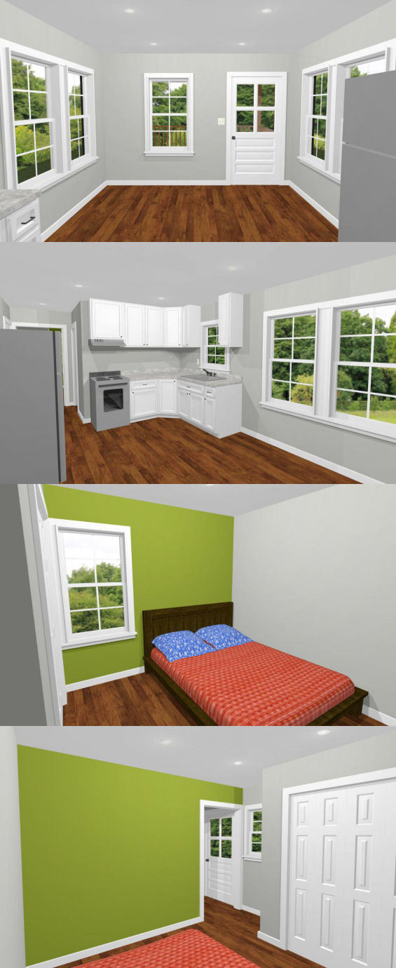 12×32 House — 461 sq ft — PDF Floor Plan — Model 6A