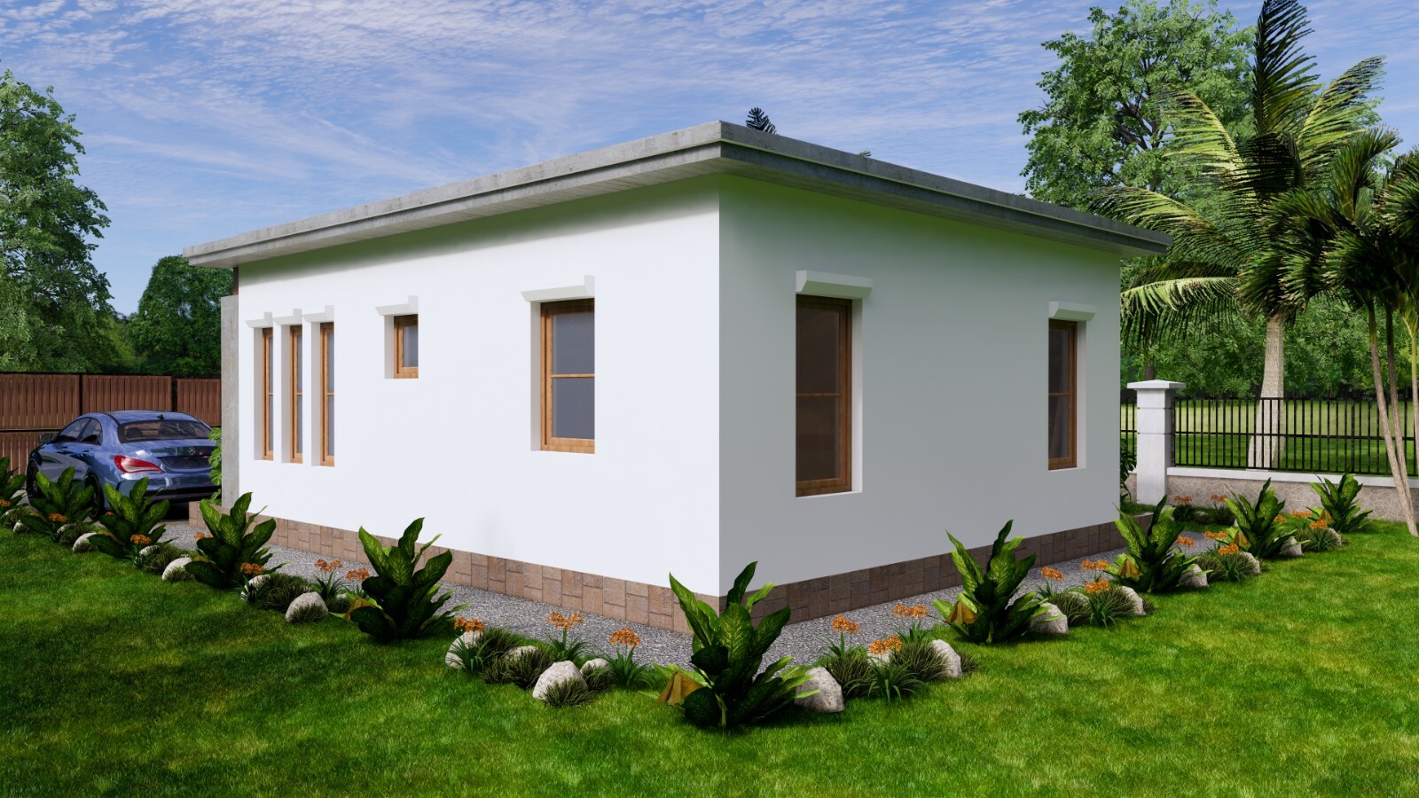 20×26 Feet Small House Plans 6×8 Meter 2 Bed 1 Bath Flat Roof PDF (A4 Hard Copy)