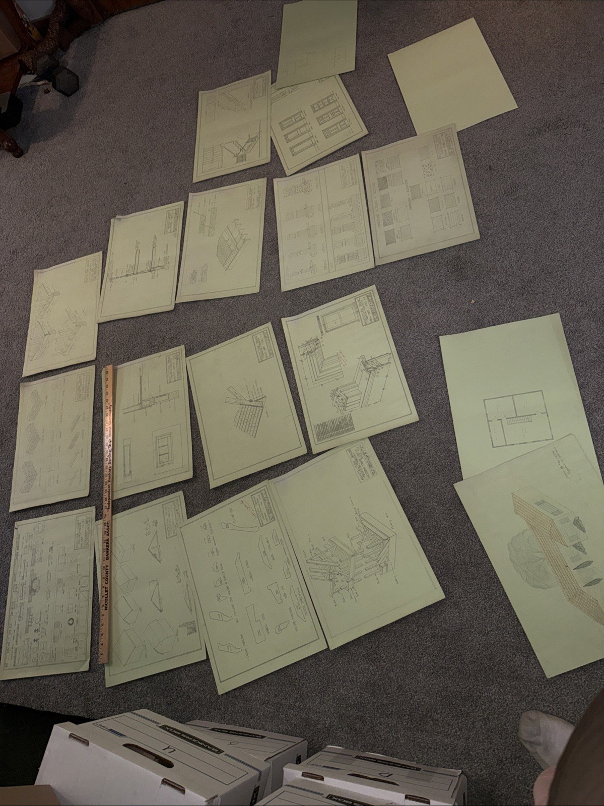 Architectural House Blueprints Plans Mid Century Modern Home 1941 MN 17 Pieces Z