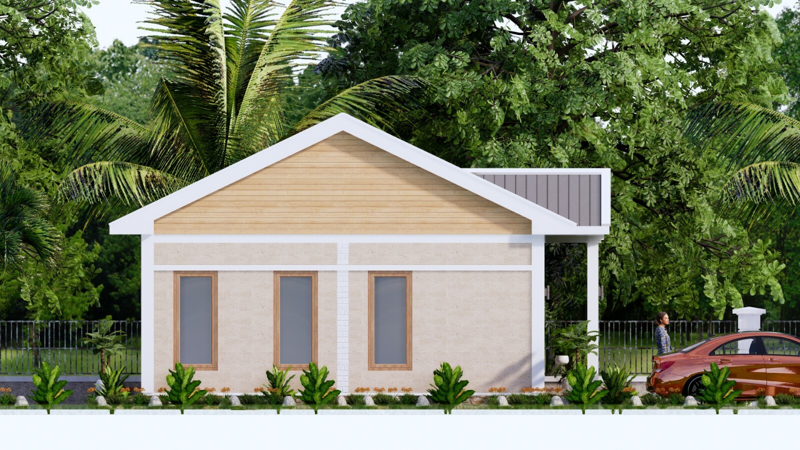 Custom Small House Plan 23×23 Feet 7×7 Meter 1 Bed 1 Bath Gable (A4 Hard Copy)