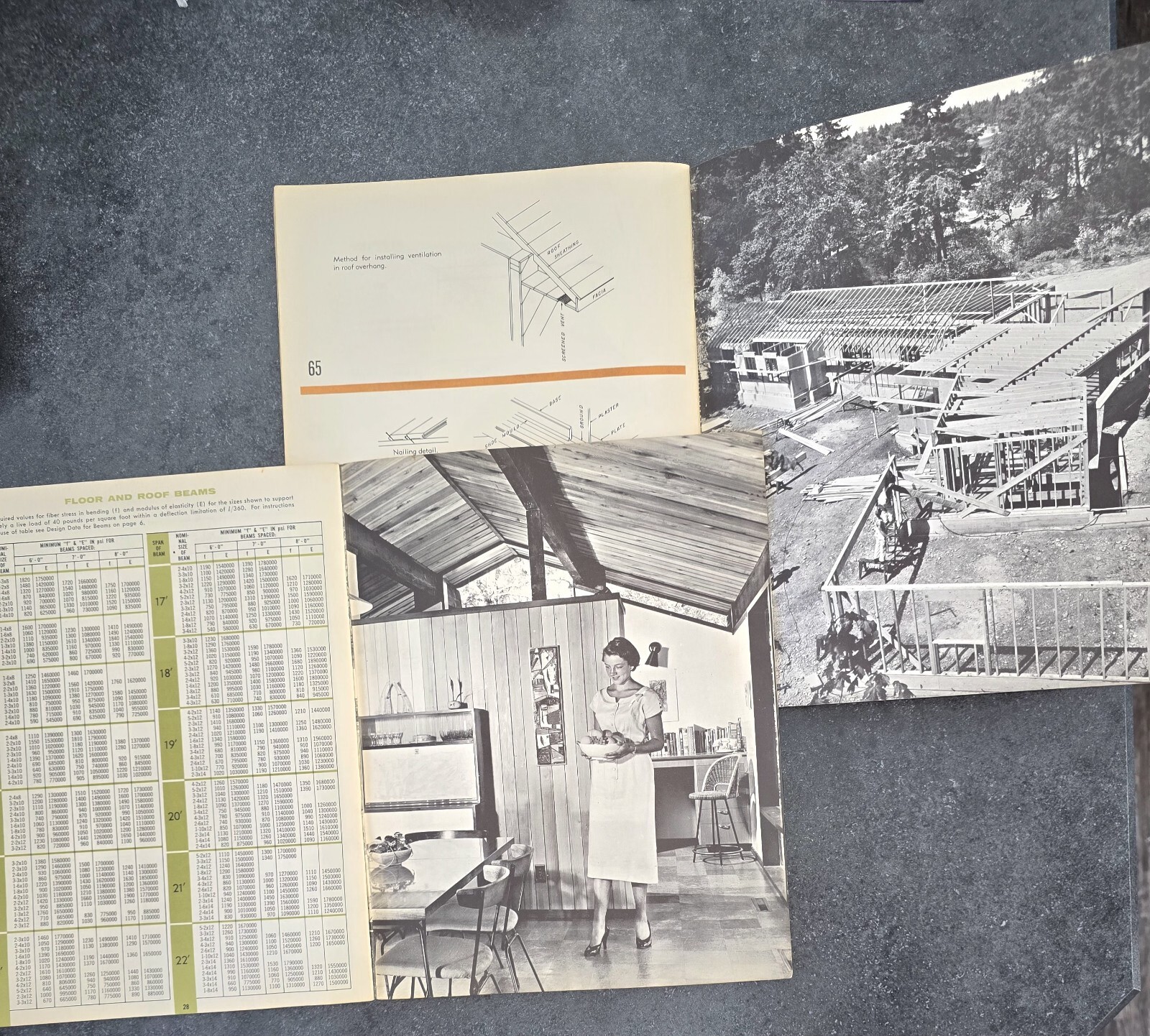 2 Vintage Home Building Plans Retro 1959-61 Home Framing/Plank/Beam Books