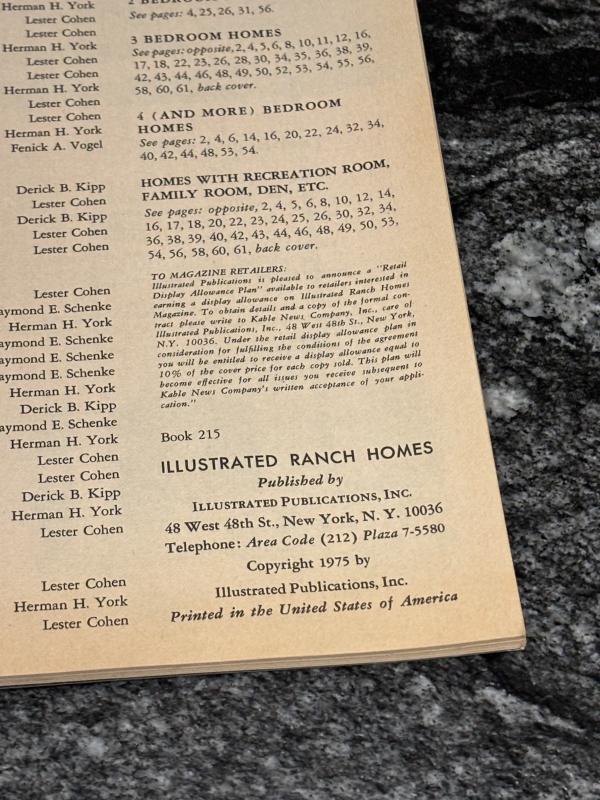 Vtg 1975 Illustrated Ranch Homes 62nd Edition Building Plans Blueprints Magazine