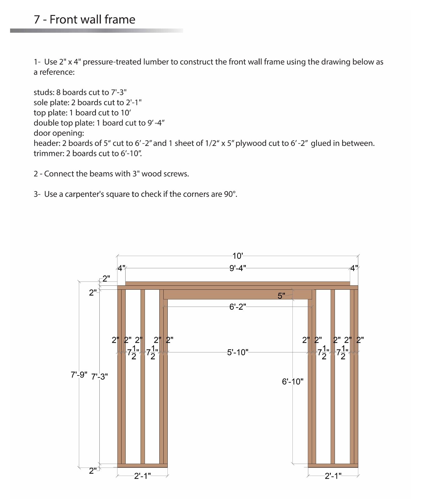 12’x10’ Storage Shed Plans – Detailed Instructions, Tools List, Materials List