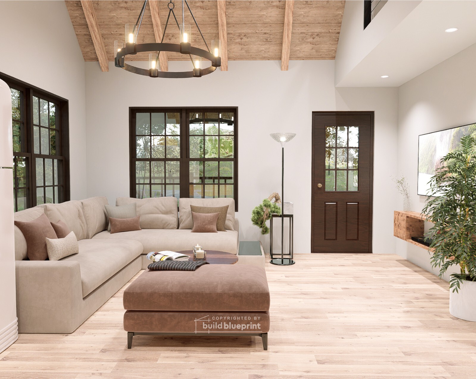 Modern 2 Bedroom Cabin w/ Loft Architectural & Construction Plans – PDF Download