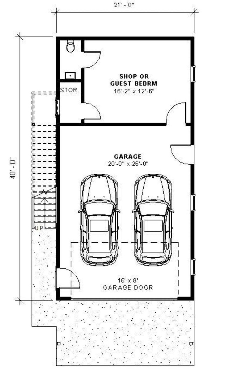 Tall Pine I Two level (21×40′) Custom House Plans and Blueprints