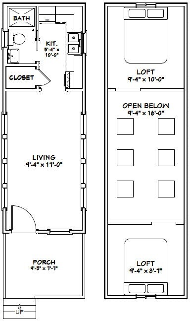 10×28 Tiny House — 476 sq ft — PDF Floor Plan — Model 4M