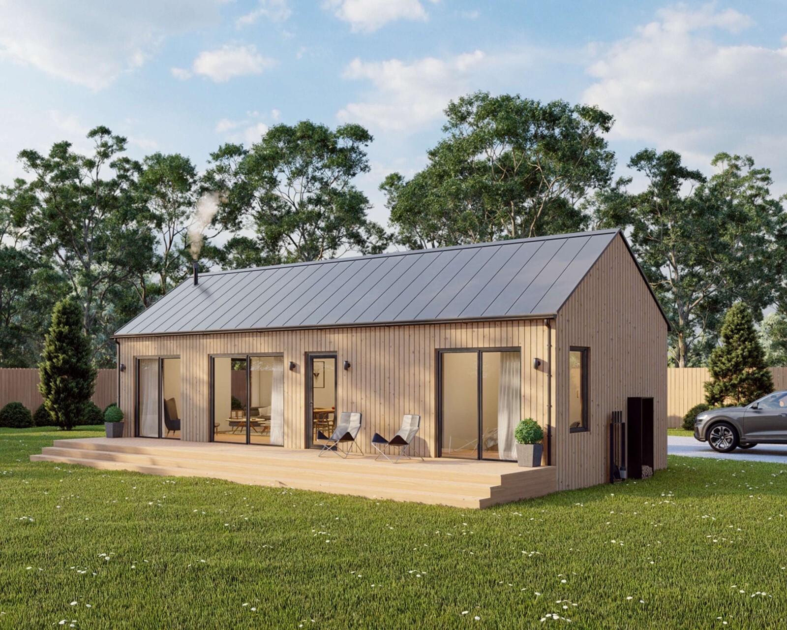 Modern Cabin House, 16′ x 40′, 640 Sq Ft, Tiny House, Architectural Plans