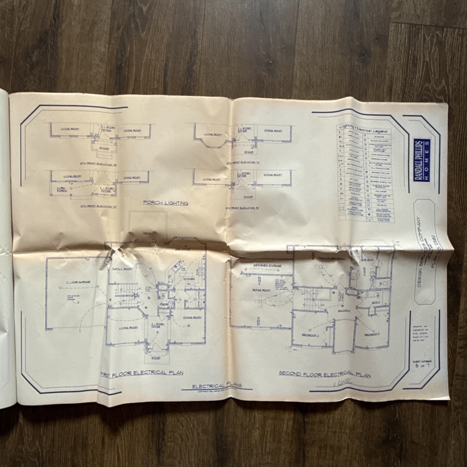 2-Story Colonial Gable-Front House 3 Bed 2.5 Bath 14page ORIGINAL Blueprint 1994