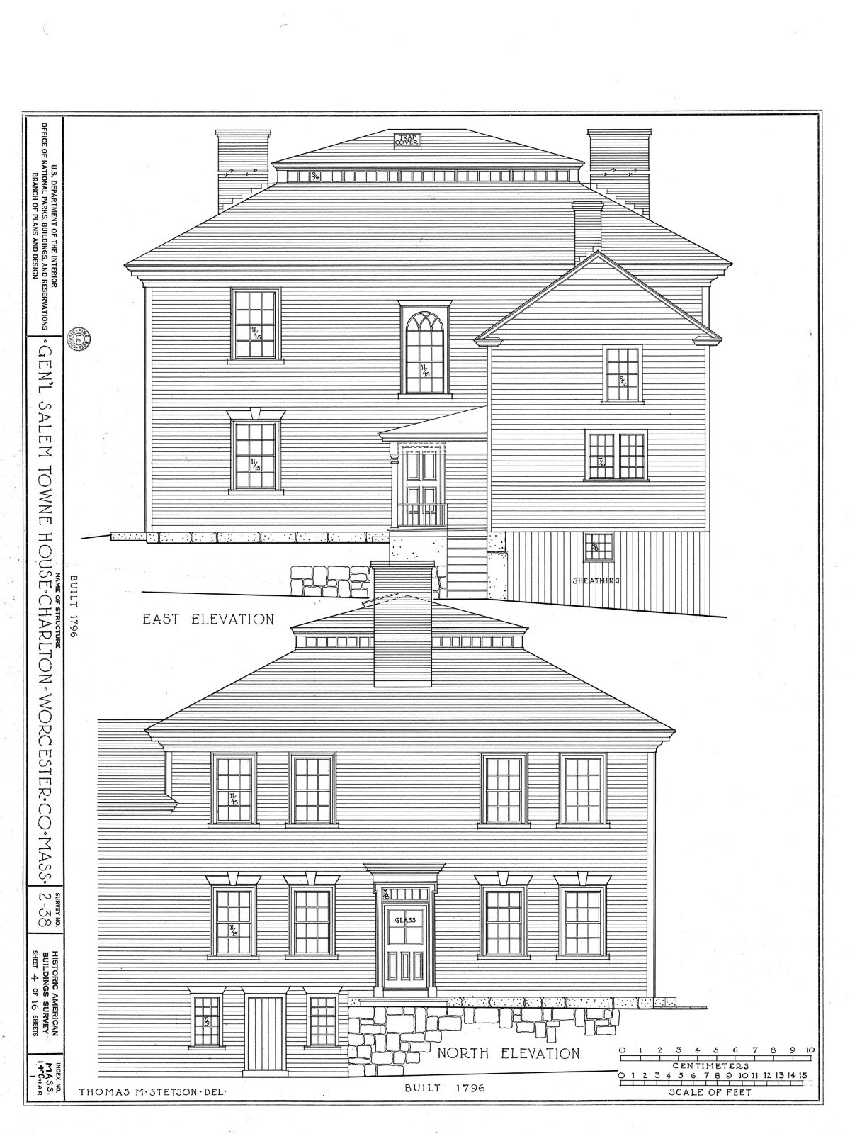 Federal style wood house, Traditional Colonial home, architectural blueprints