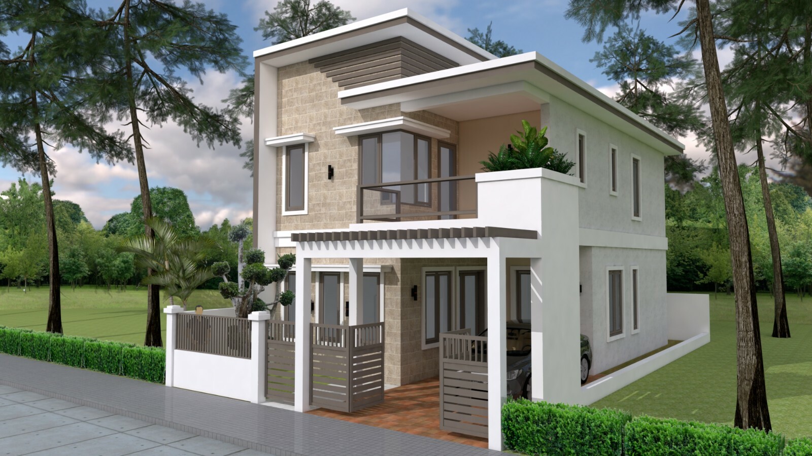 23×40 Feet Small House Plan 7×12 Meter 4 Beds 3 Baths Flat Roof (A4 Hard Copy)
