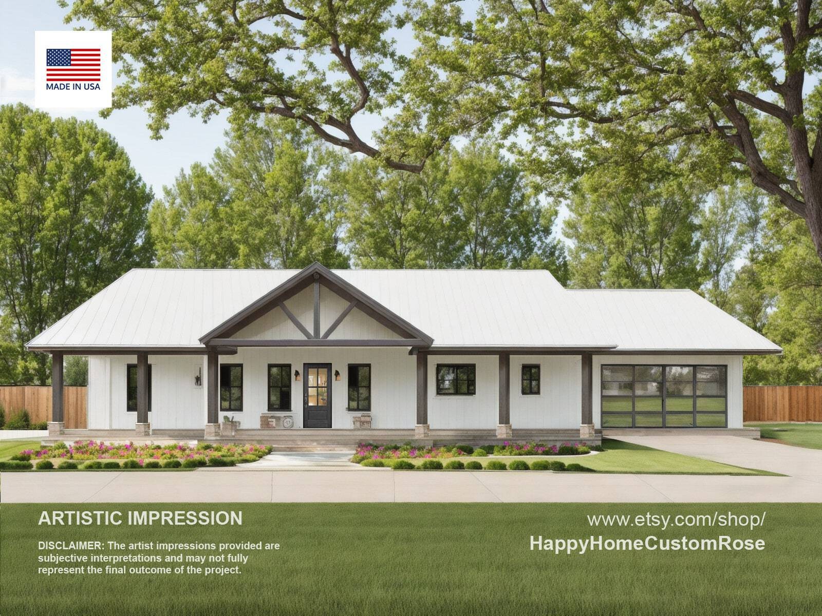 Harvest Farmstead Modern House Open Plan Design 84 x 30 – 3 Bed 2.5 Bath 2 Car –
