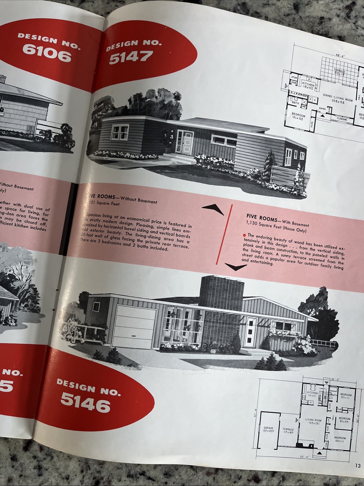 Vintage 1958 Modern Homes MCM Ranch Plans Catalog Heddinghaus Lumber Moberly MO