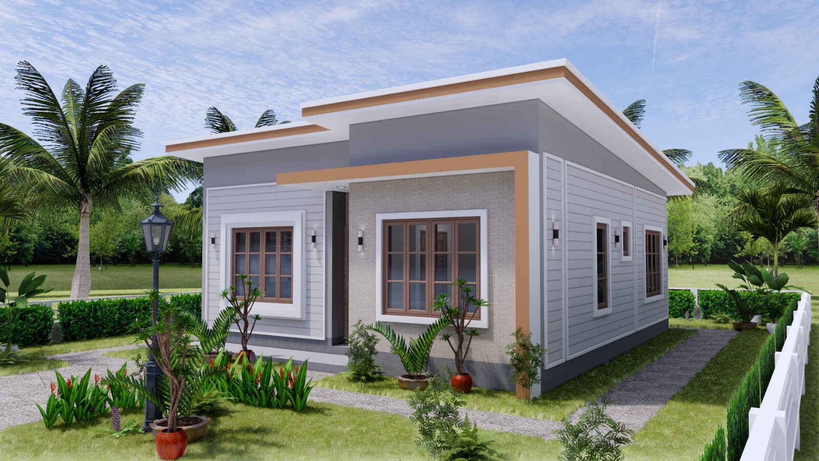 27×30 Feet Small House Plan 8×9 Meter 2 Beds 1 Bath Shed Roof PDF (A4 Hard Copy)