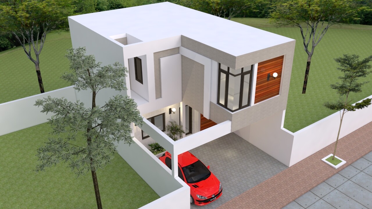 23×36 Feet House Plans 7×13 Meter 3 Beds 3 Baths Flat Roof PDF (A4 Hard Copy)