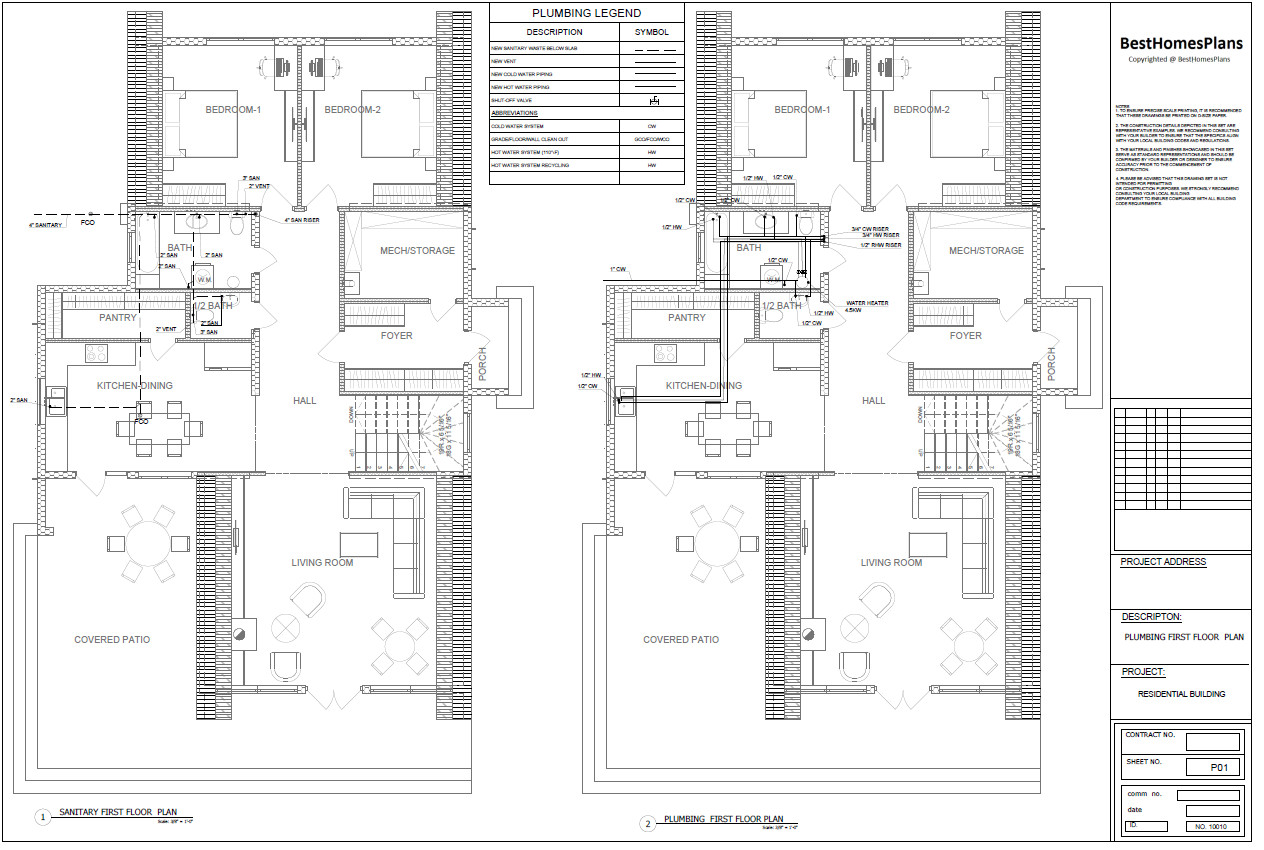 41’x66’ 4 Bedroom, 3 Baths Modern A-Frame Cabin Architecture Plans PDF Download.