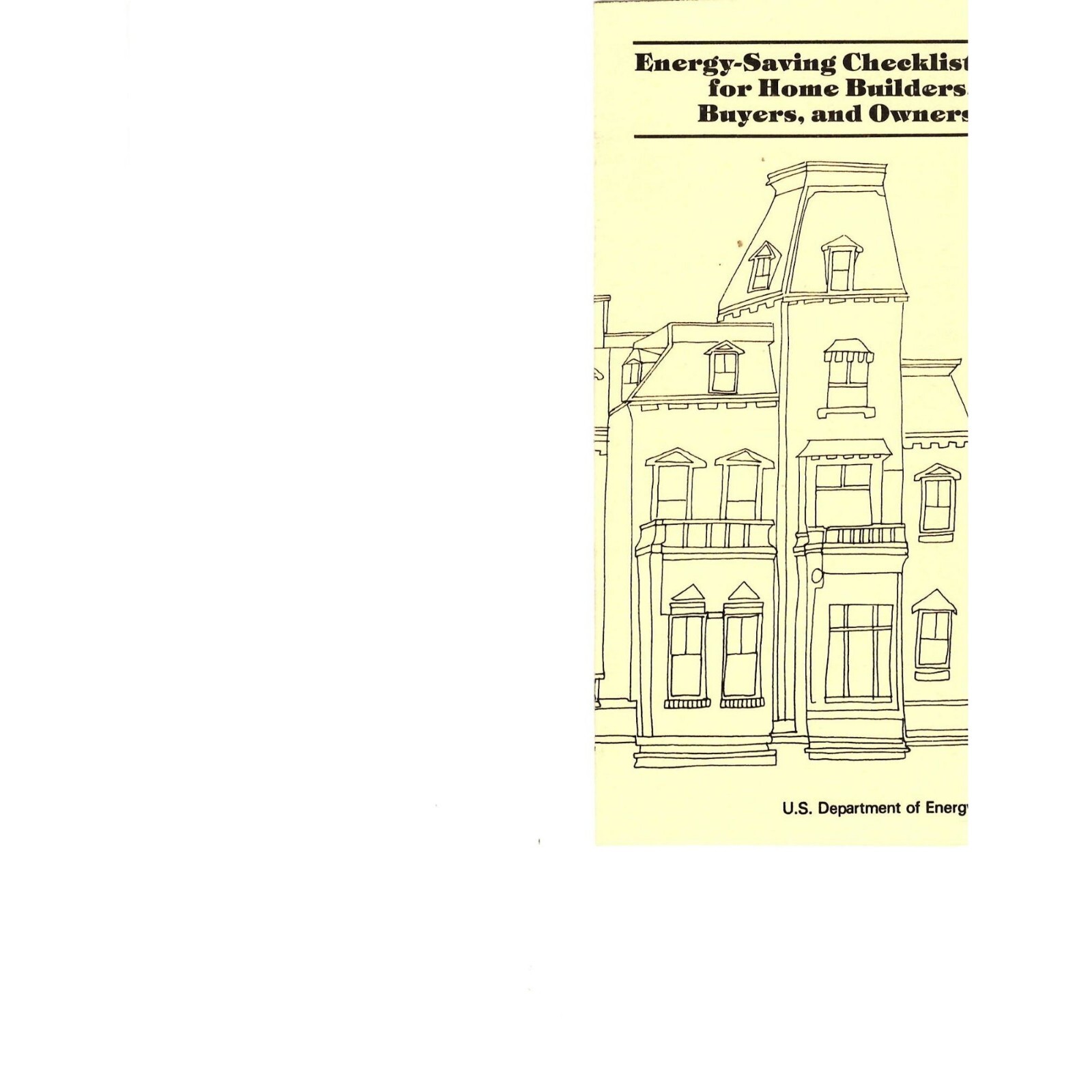 Energy-Saving Checklist for Home Builders,Buyers,and Owners 1979 Brochure