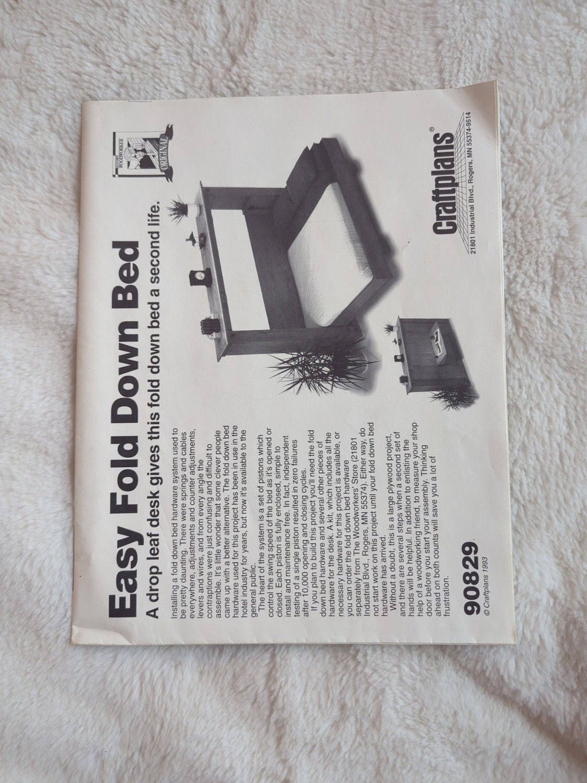 Easy Fold Down Bed Plans Create Space Saving Bedroom Furniture Craftplans 1993