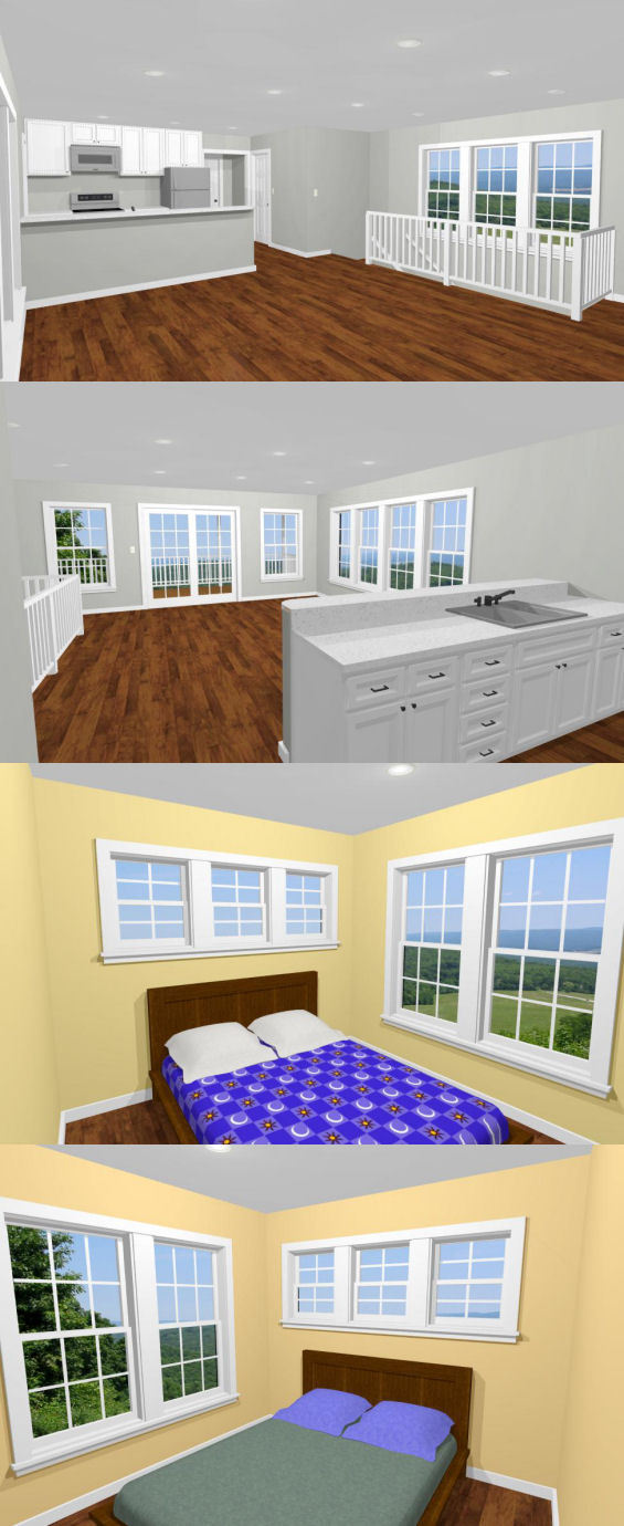 20×40 House — 2 Bedroom 1.5 Bath — 1,053 sq ft — PDF Floor Plan — Model 7B