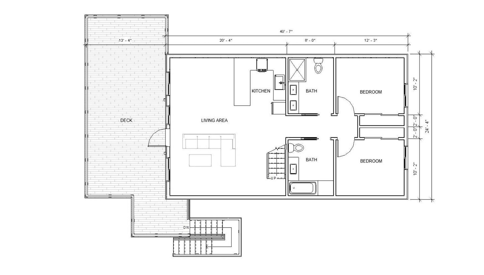 Modern Vacation A-Frame 24′ x 40′ Open Plan Cabin / Construction Blueprint House