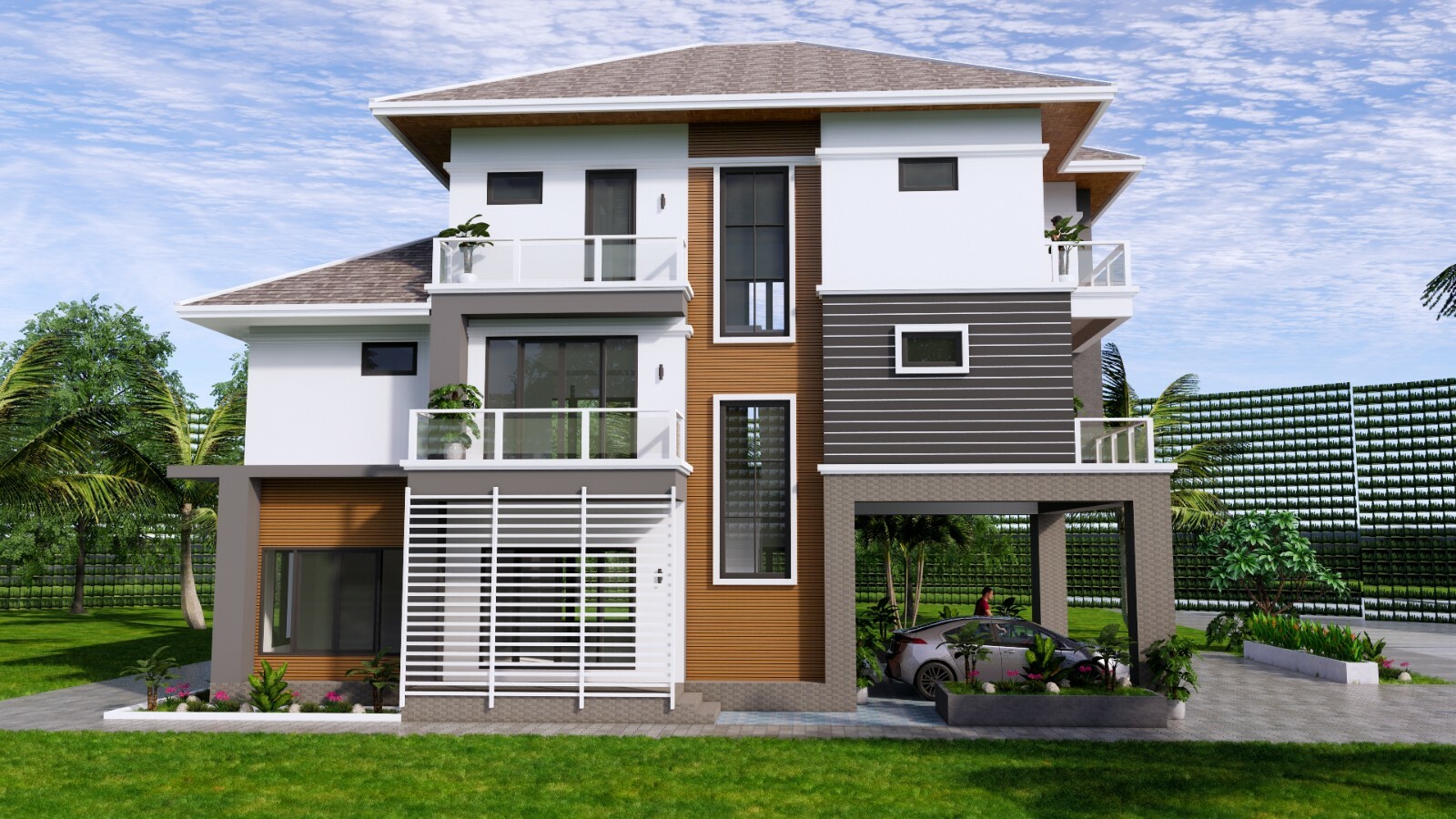 House Plan 26×49 Feet 8×15 Meter 5 Beds 5 Baths Hip Roof PDF Plan (A4 Hard Copy)