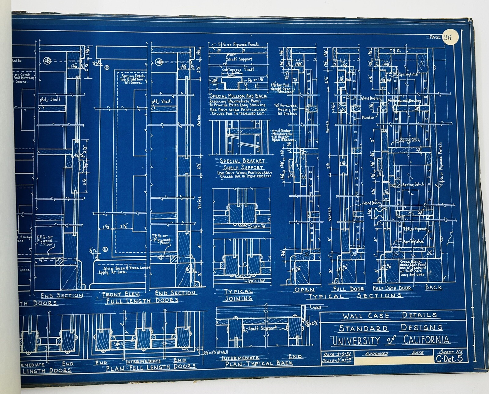 1929 Standard Designs of Furniture & Equipment For The University of California