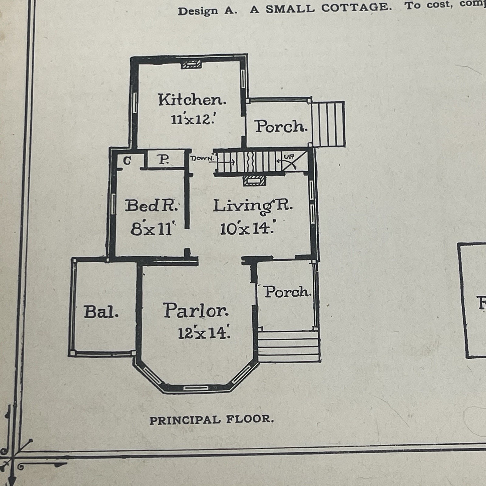 Cottage House Plan 1900 Antique Floor Plans Architectural Designs