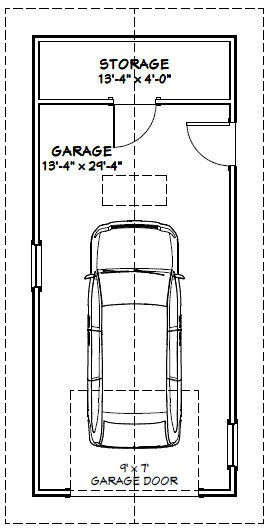 14×32 1-Car Garage — 448 sq ft — PDF Floor Plan — Model 2E