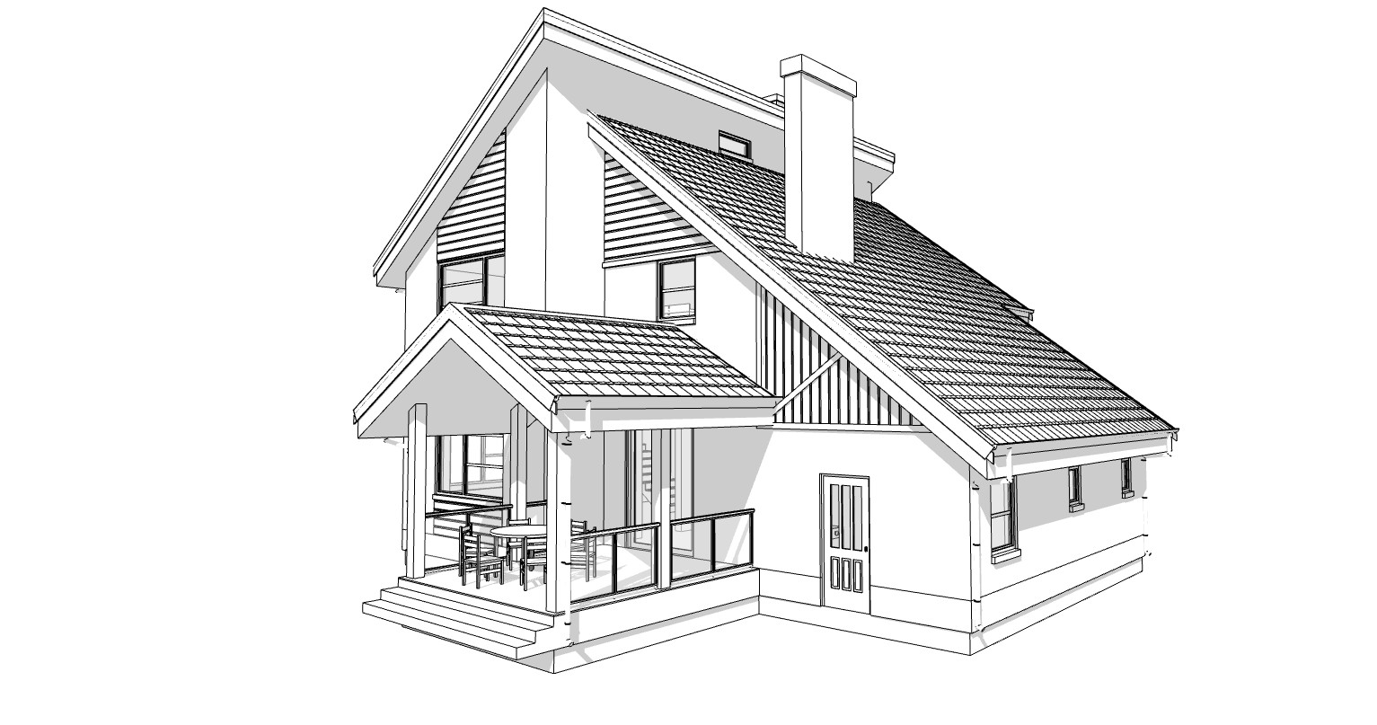 45’x52’ 3 Bed, 2 Bath Modern Cottage Architectural Build Plans PDF Download.
