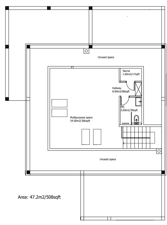 Small Modern 2 Bedroom 2 Bathroom House Floor Plan Blueprints, 116.3m2/1252SQF