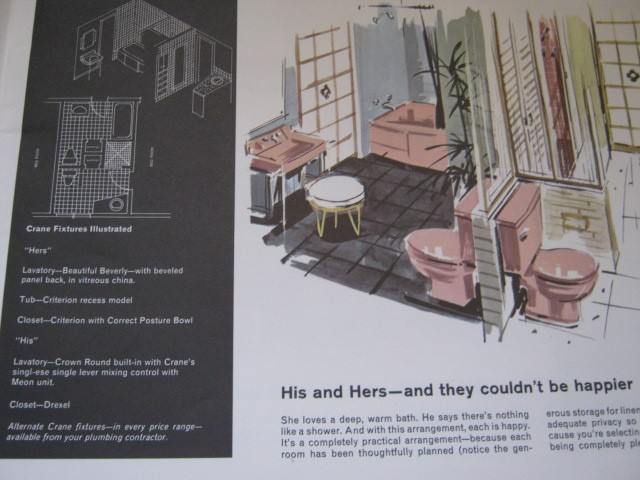 Vtg RARE 60’s MCM CRANE Plumbing SKETCH BOOK Booklet / Home Design Plans