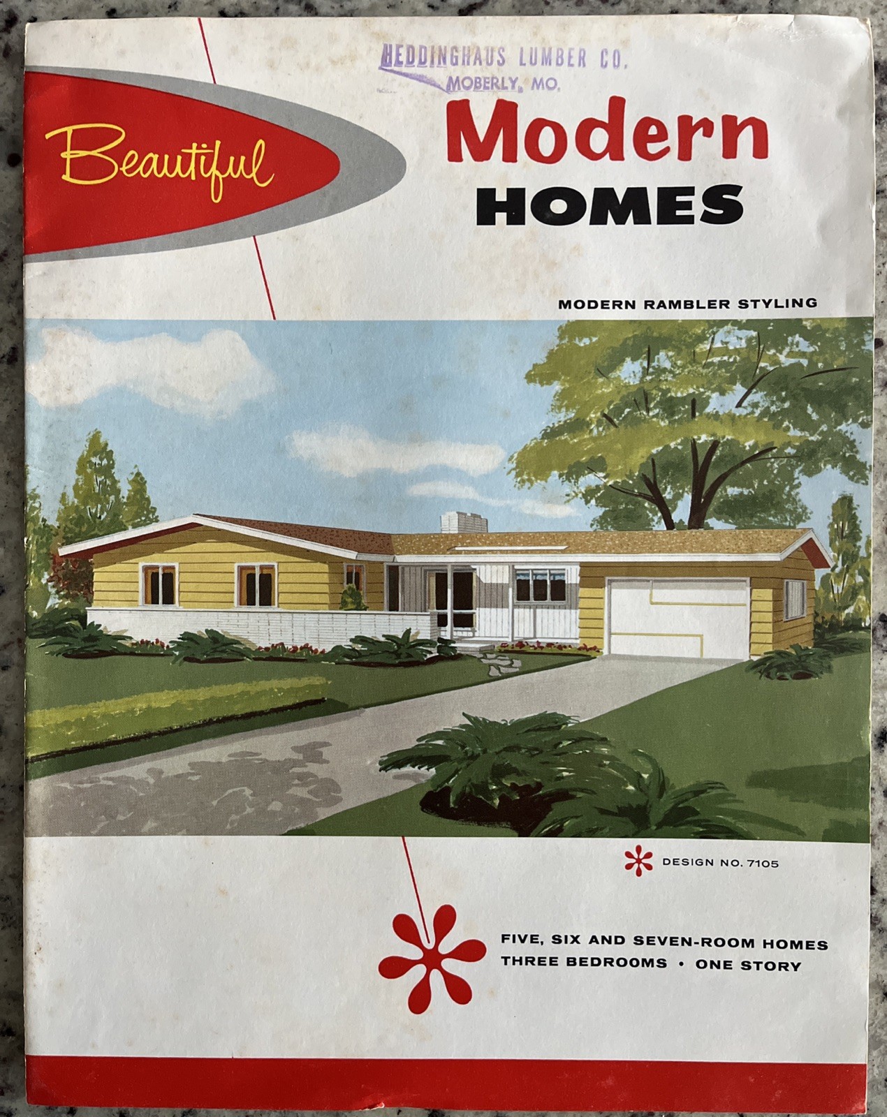 Vintage 1958 Weyerhaeuser Lumber Modern Homes MCM Ranch Home Plans Atomic Age