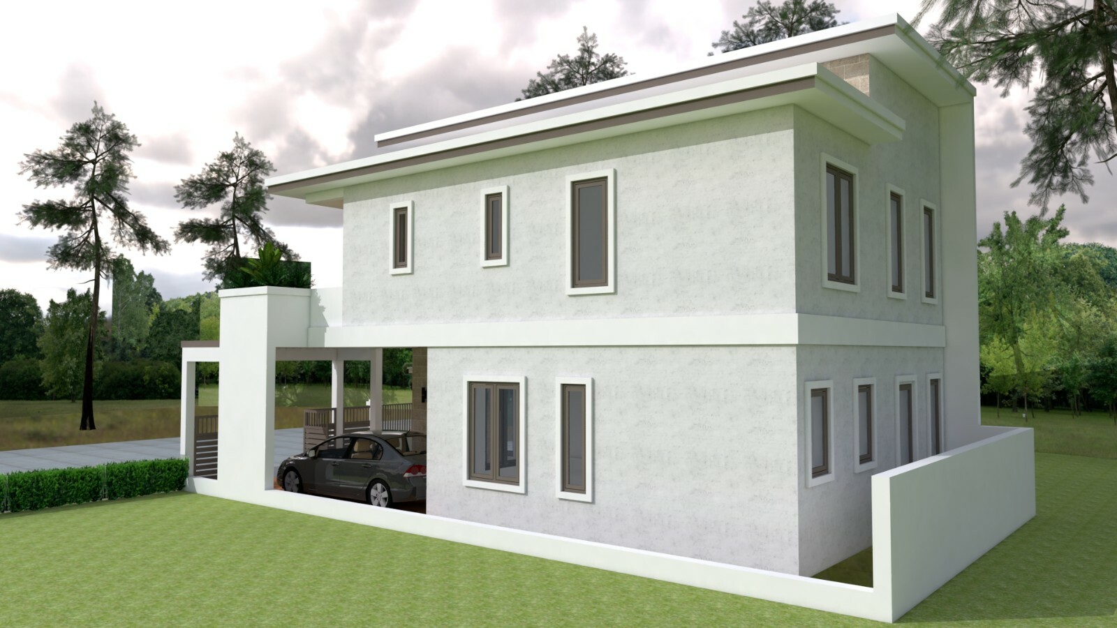 23×40 Feet Small House Plan 7×12 Meter 4 Beds 3 Baths Flat Roof (A4 Hard Copy)