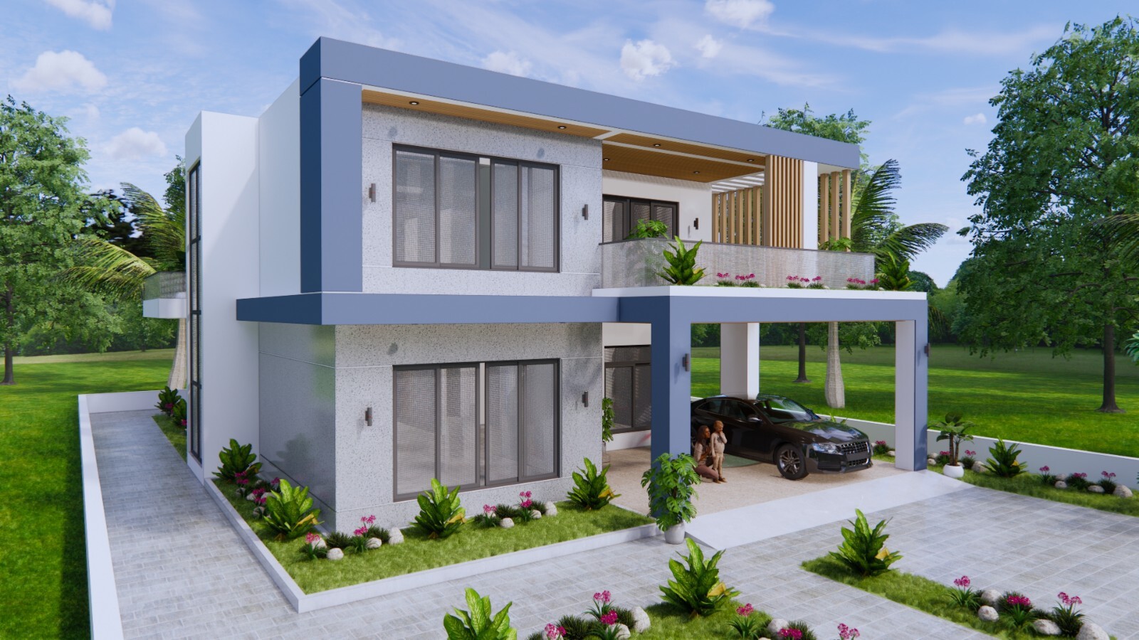 30×49 Feet House Plans 9×15 Meter 5 Beds 7 Baths Terrace Roof PDF (A4 Hard Copy)