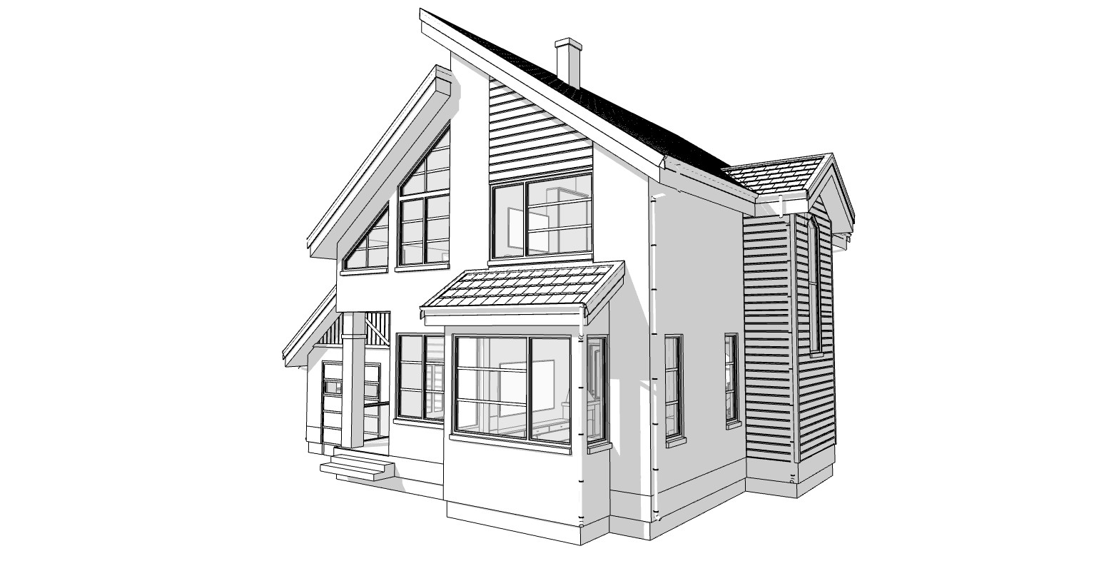 45’x52’ 3 Bed, 2 Bath Modern Cottage Architectural Build Plans PDF Download.