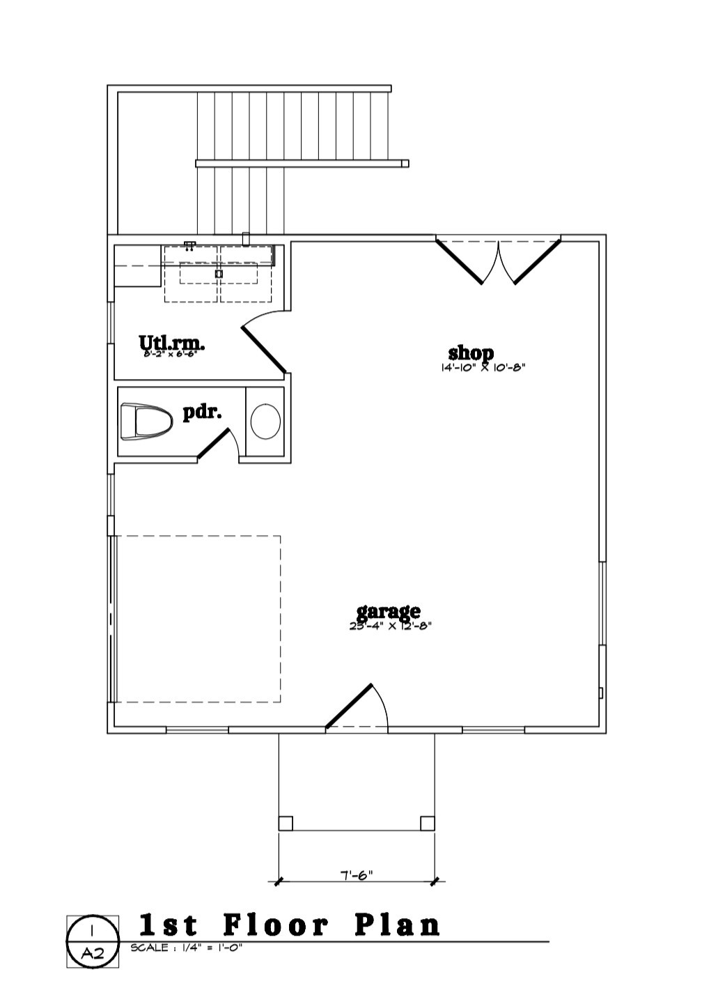 Apartment-Garage-Shop Home Adu plan 24×24