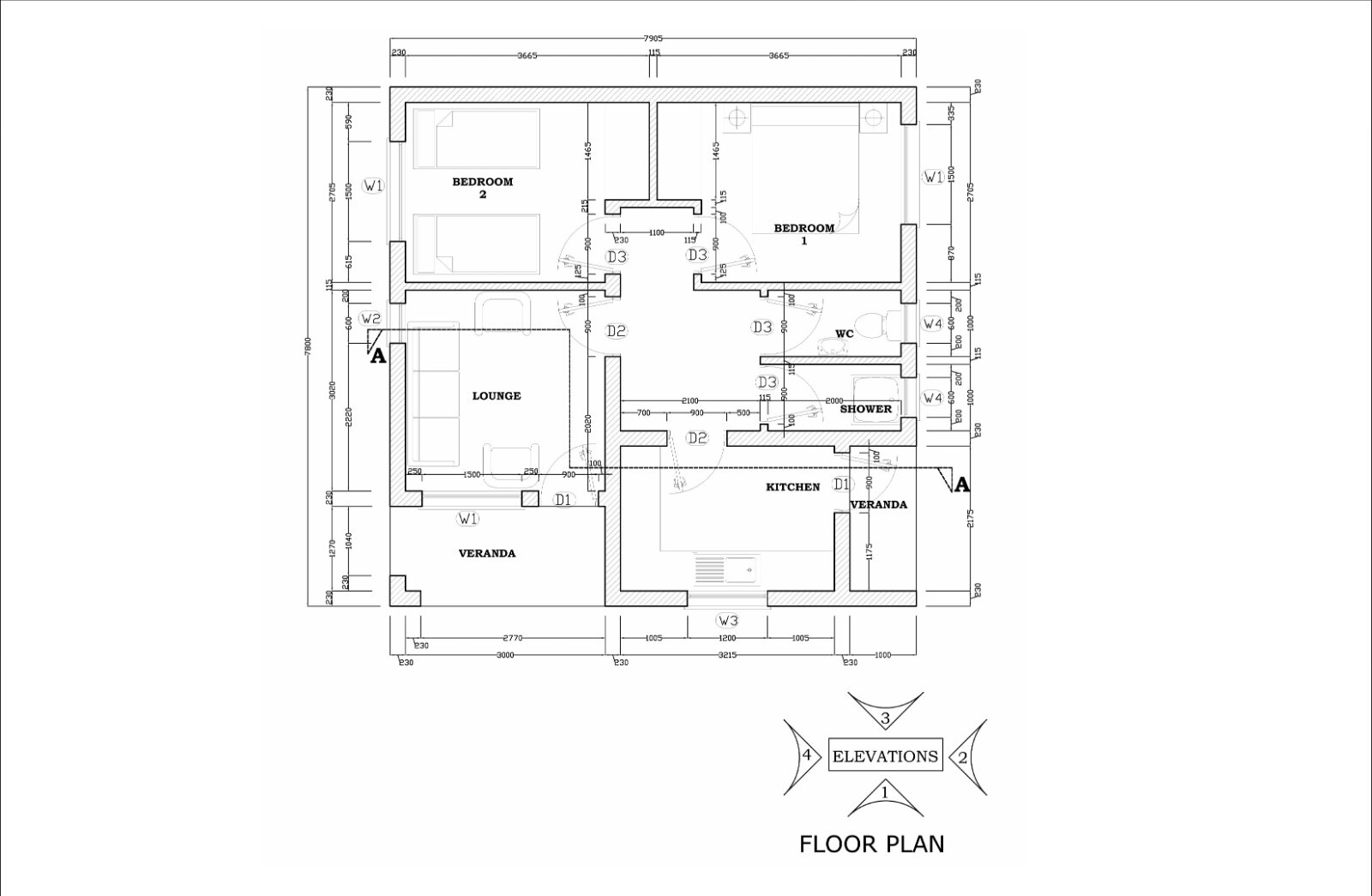 Two Bedroom Tiny Home Building Plans – 26’x26′ with 610sqft Living Space
