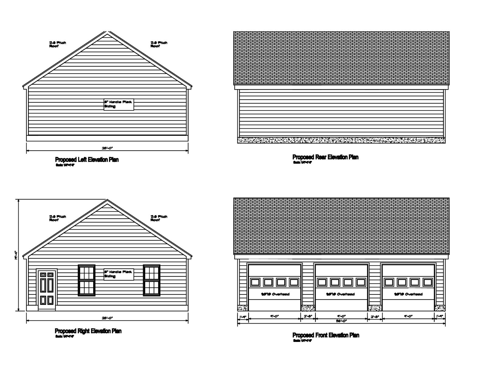 28’X36′- 36’X28′ oversize 2 CAR GARAGE PLANS GABLE ROOF GARAGE PLAN 17-2836GBL-1