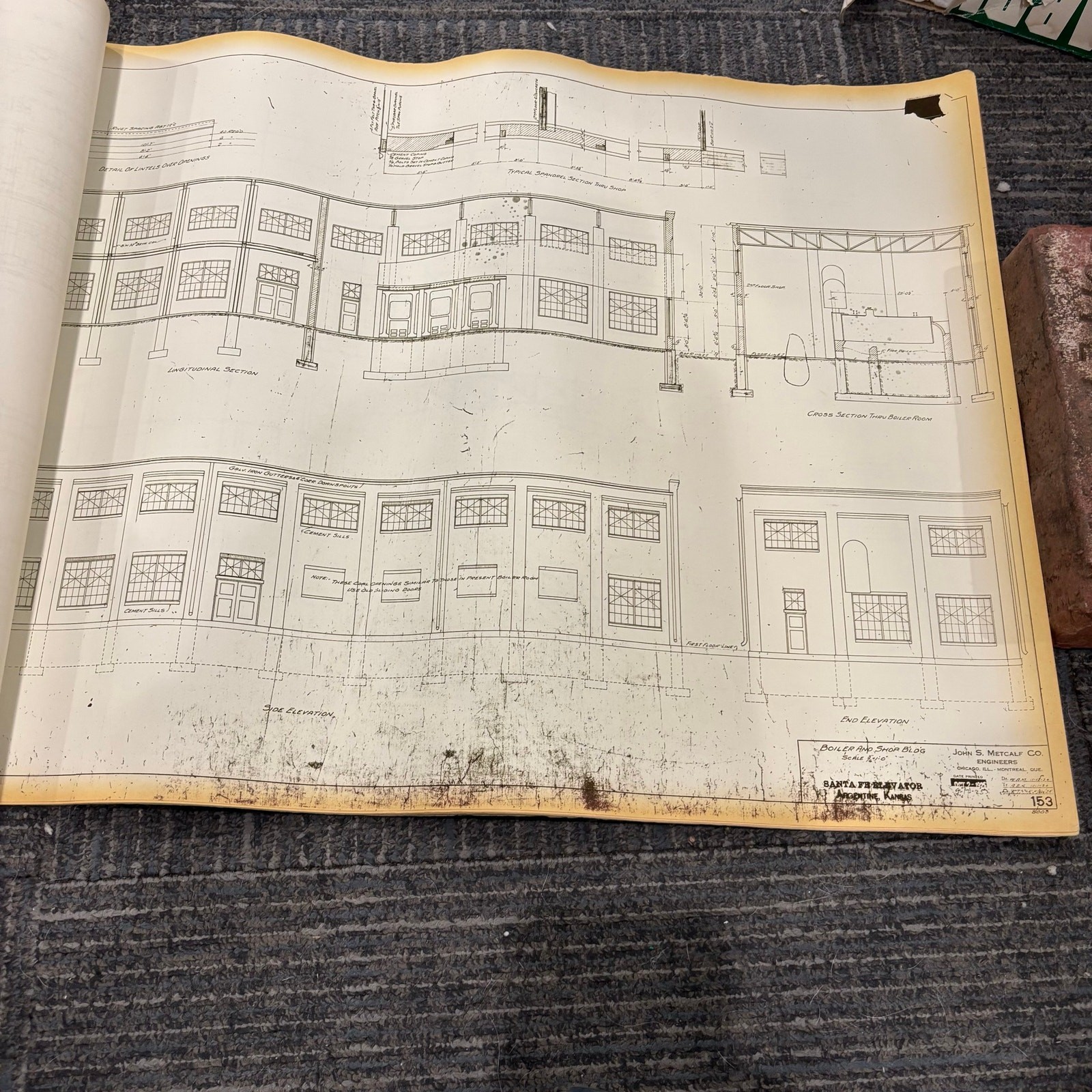 Vtg 1925 AT&SF Santa Fe Building Blueprints Railroad Memorabilia Kansas 165 pgs