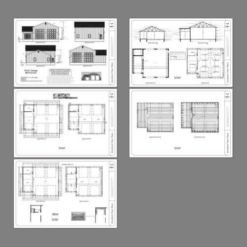 50×40 2-RV Garage — 1,917 sq ft — PDF Floor Plan — Model 2A