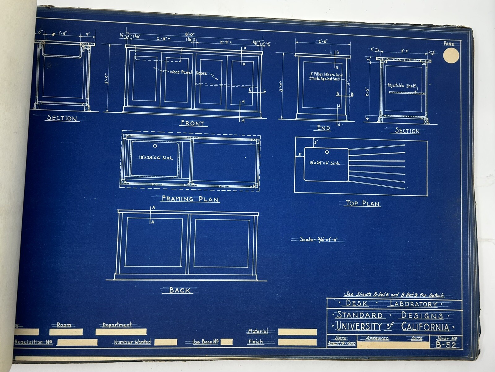 1929 Standard Designs of Furniture & Equipment For The University of California
