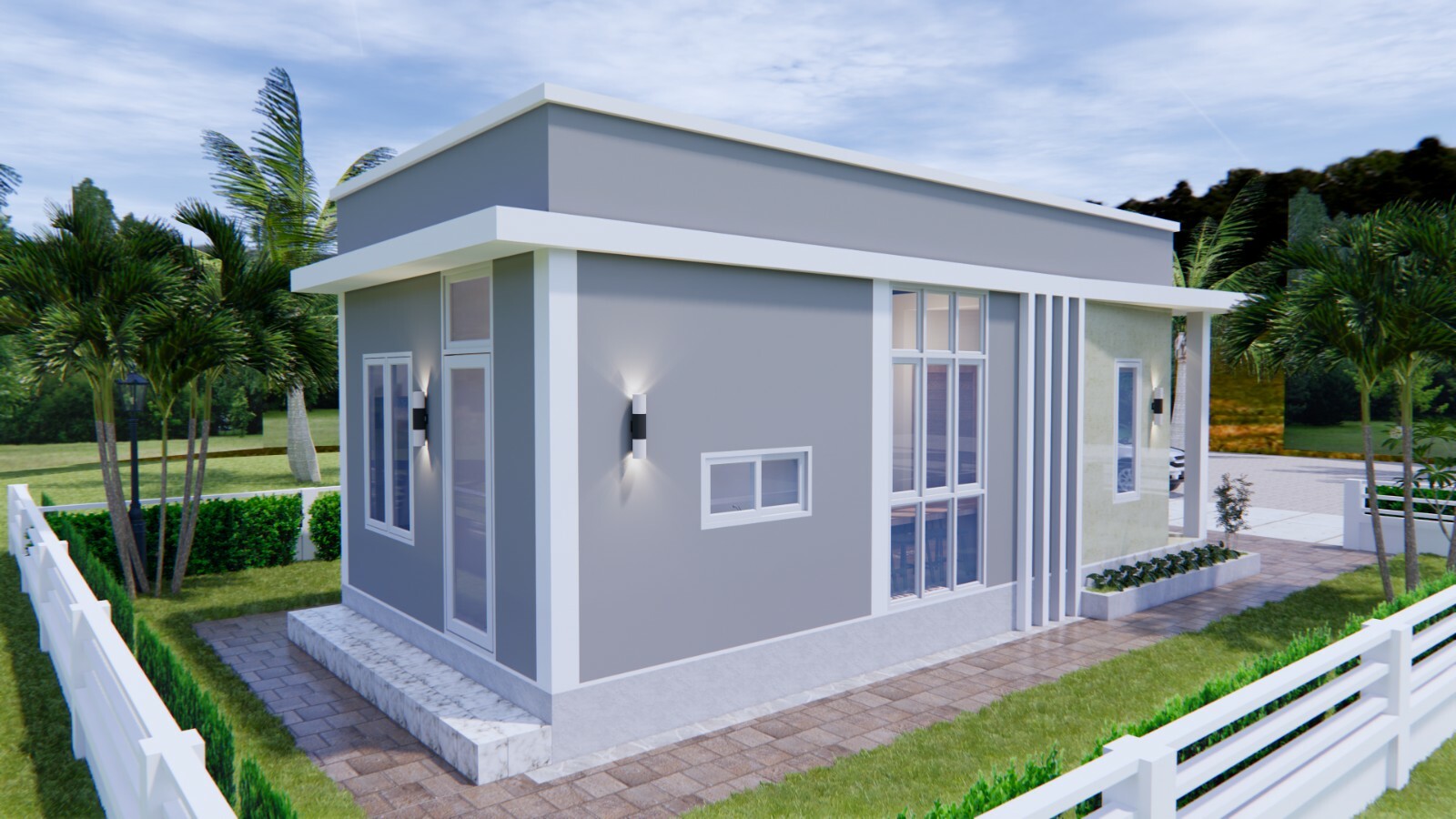 Modern Small House Plan 44×9 Meter 13×30 Feet 2 Beds 1 Bath Slap (A4 Hard Copy)