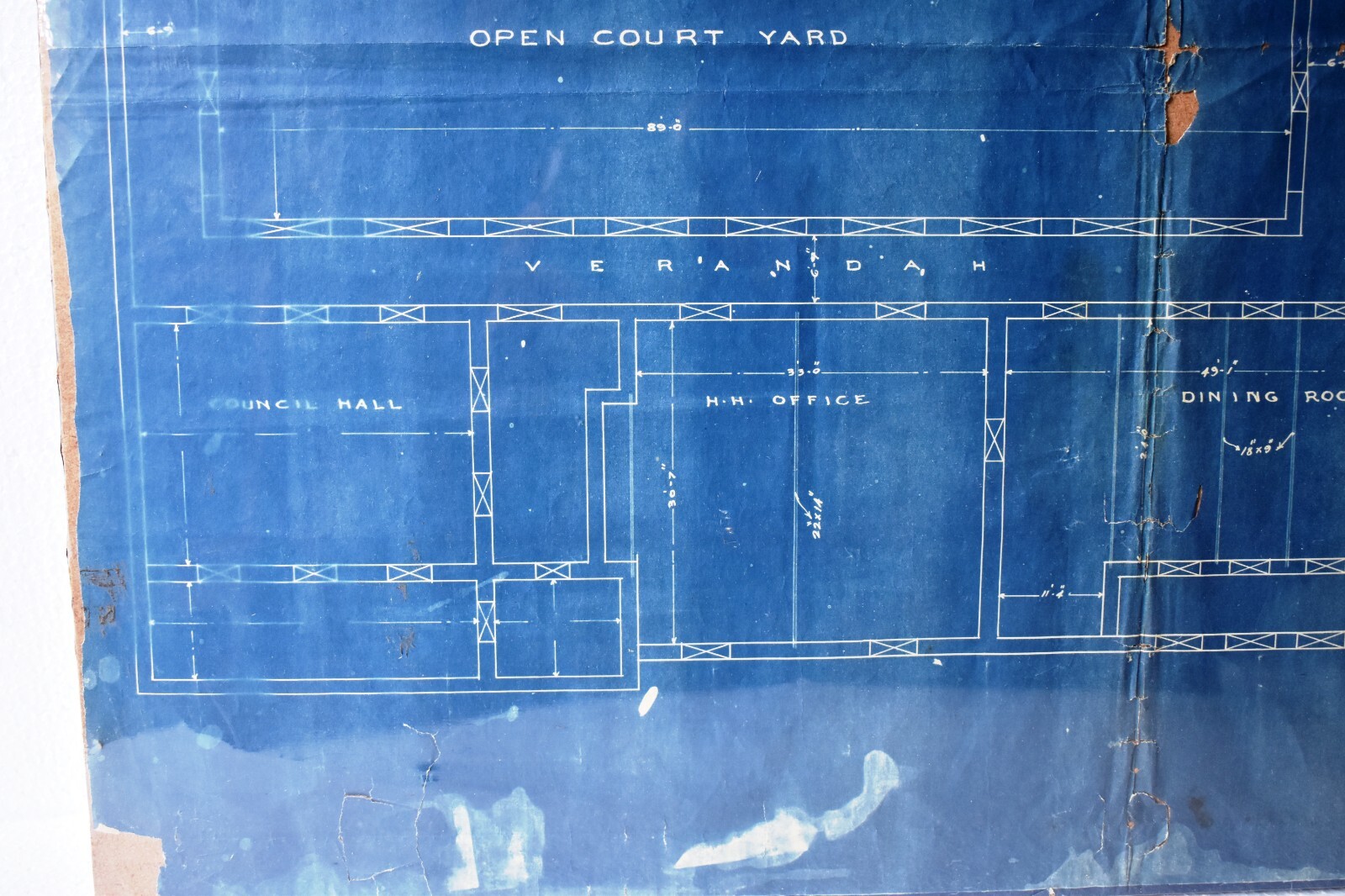 Antique Lal Bagh Palace Indore Architectural Plan & Lay-Out Of Ground Floor 1926