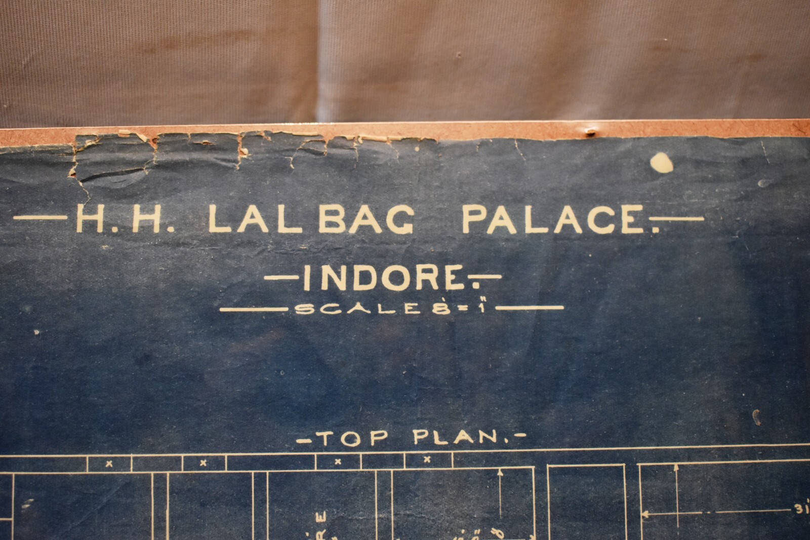 Antique Lal Bagh Palace Indore Architectural Top Plan & Lay-Out 1926 Circa Old”1