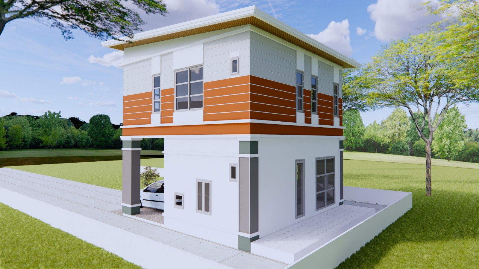 23×23 Feet House Plan 7×7 Meter 3 Bed 3 Bath Shed Roof PDF Plan (A4 Hard Copy)