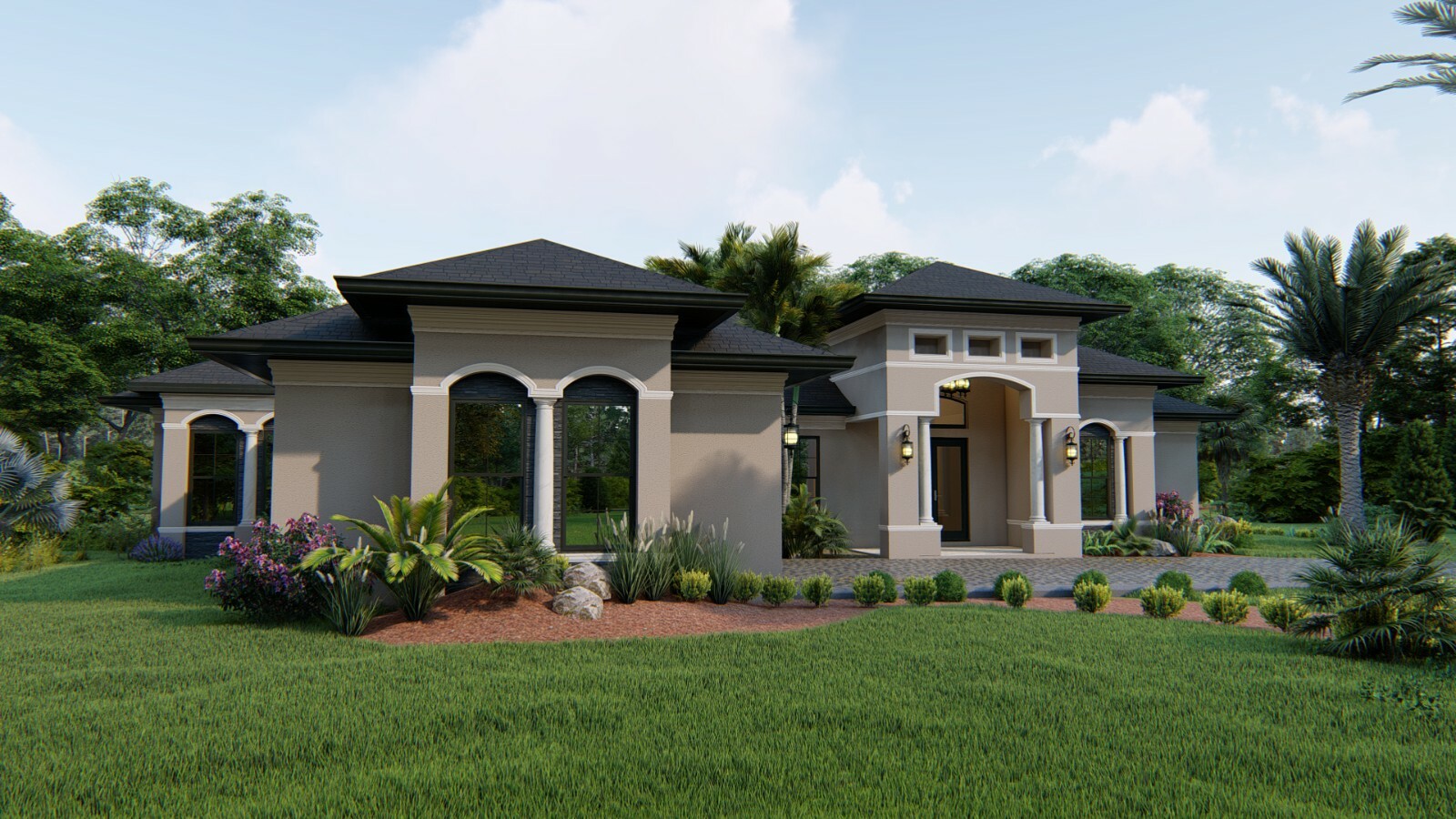 CAD FILE BLUEPRINTS MEDITERRANEAN HOUSE PLAN ARCHUP #104M