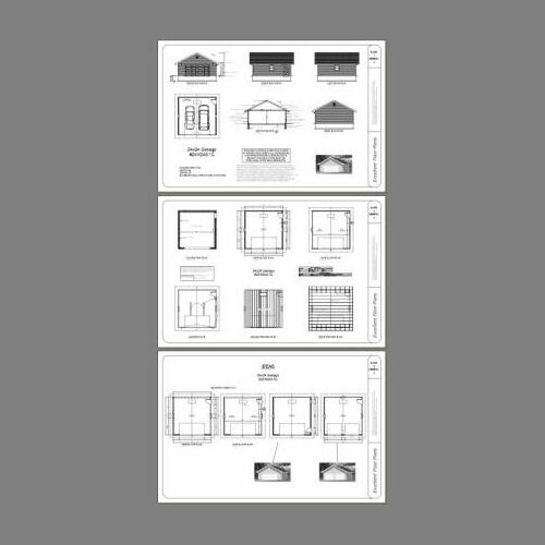 24×24 2-Car Garage — 576 sqft — 8ft Walls — PDF Floor Plan — Model 1C