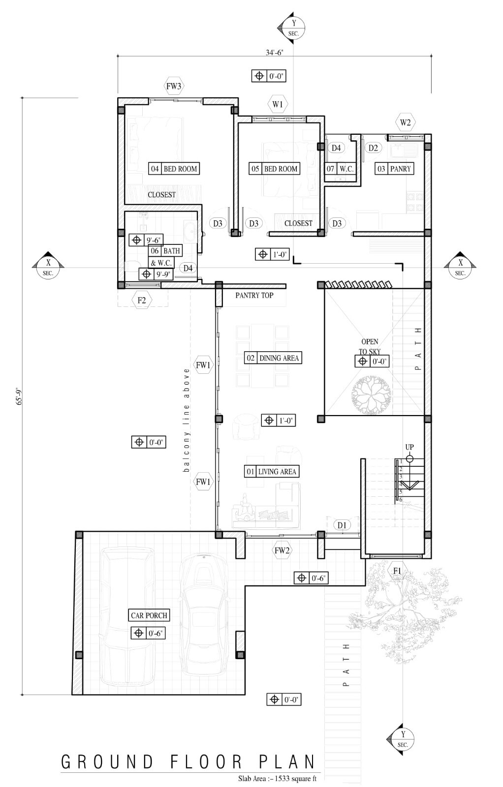 Modern House Plan DWG CAD file And PDF For Blueprint Plans With 3D images