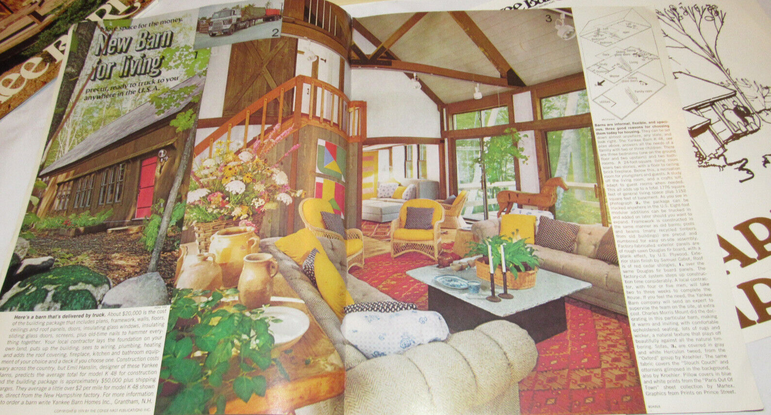 VINTAGE 1976 YANKEE BARN HOMES LAYOUTS/SPECS/PRICES/BROCHURES! PICTURES! 5MODELS