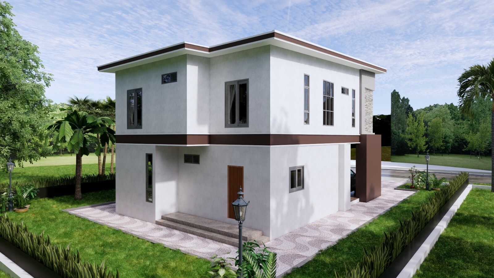 27×40 Feet Small House Design 8×10 Meter 4 Beds 3 Baths Hip Roof (A4 Hard Copy)